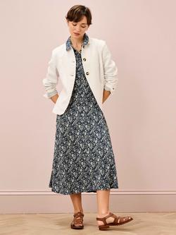 Brora Liberty Jersey Cap Sleeve Dress, Navy - view 2, Navy