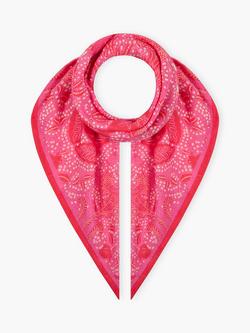 Brora Batik Cotton-Silk Square Scarf, Fuchsia, Fuchsia