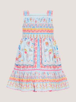 Monsoon Baby Sleeveless Sequin Mermaid Dress, Blue - view 2, Blue