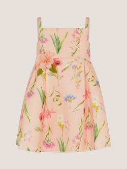 Monsoon Baby Dream Sleeveless Floral Scuba Dress, Pink, Pink