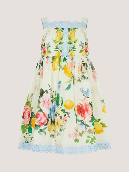 Monsoon Baby Amalfi Sleeveless Lemon Print Dress, White - view 2, White