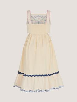 Monsoon Kids' Embroidered Butterfly Cut Out Dress, Ivory - view 2, Ivory