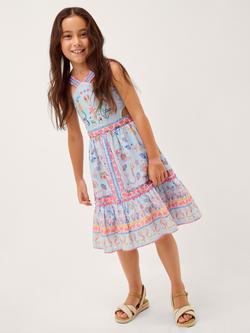 Monsoon Kids' Sleeveless Sequin Mermaid Dress, Blue, Blue