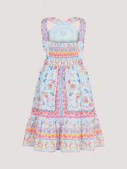 Monsoon Kids' Sleeveless Sequin Mermaid Dress, Blue - view 2, Blue