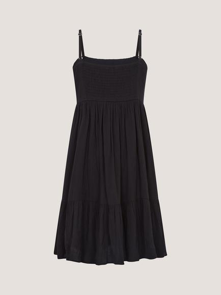 Monsoon Kids' Storm Crochet Sleeveless Dress, Black - view 2, Black