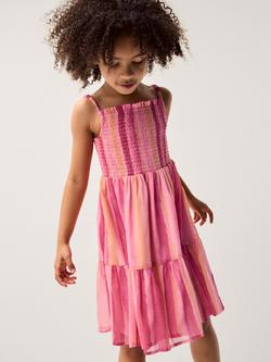 Monsoon Kids' Tie Dye Swing Dress, Pink, Pink