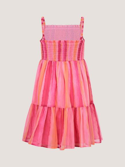 Monsoon Kids' Tie Dye Swing Dress, Pink - view 2, Pink