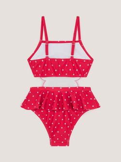 Monsoon Kids' Embellished Butterfly Cut Out Swimsuit, Pink - view 2, Pink