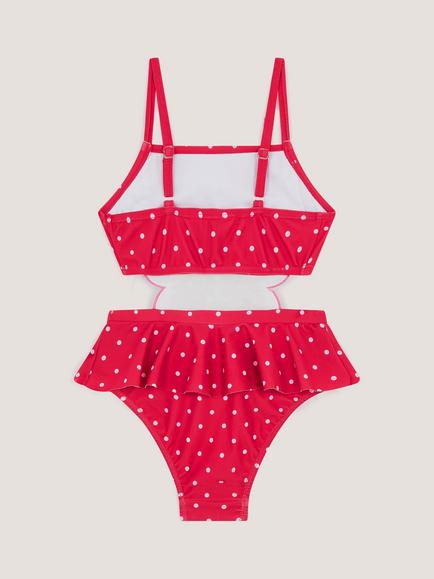 Monsoon Kids' Embellished Butterfly Cut Out Swimsuit, Pink - view 2, Pink