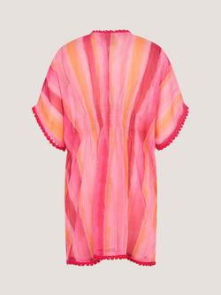 Monsoon Kids' Stripe Tie Dye Kaftan, Pink - view 2, Pink