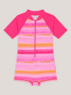 Monsoon Kids' Tie Dye Surf Suit, Pink, Pink