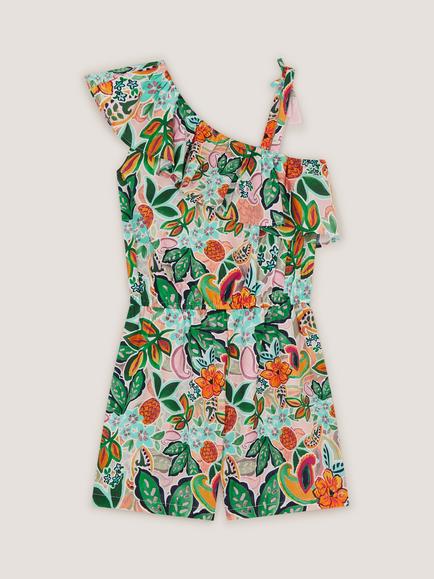 Monsoon Kids' Storm Pineapple Playsuit, Multi - view 2, Multi