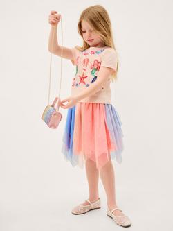Monsoon Kids' Mermaid T-Shirt & Mesh Disco Skirt Set, Multi, Multi