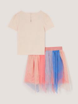 Monsoon Kids' Mermaid T-Shirt & Mesh Disco Skirt Set, Multi - view 2, Multi