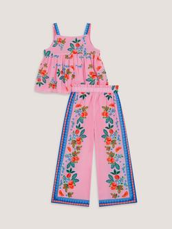 Monsoon Kids' Oriana Fruity Top & Trousers Set, Pink - view 2, Pink