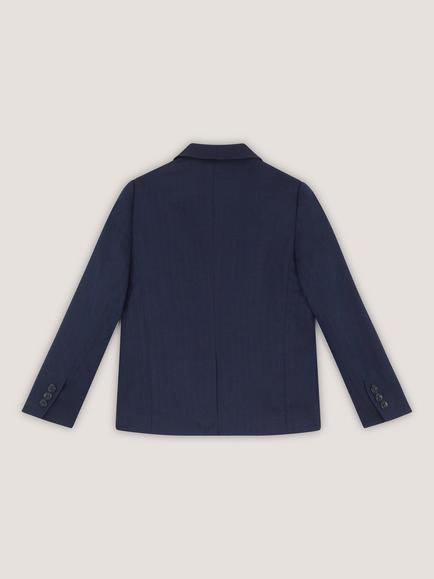 Monsoon Kids' Harry Herringbone Suit Jacket, Navy - view 2, Navy
