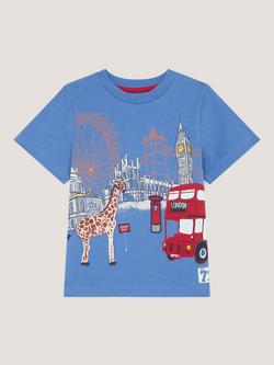 Monsoon Kids' Short Sleeve London T-Shirt, Blue, Blue