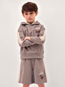 Monsoon Kids' League Hoodie and Shorts Set, Brown, Brown