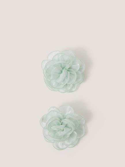 Monsoon Kids' Bridesmaid Flower Hair Clips, Pack of 2, Sage, Sage