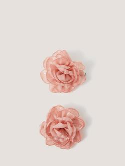 Monsoon Kids' Bridesmaid Flower Hair Clips, Pack of 2, Pink, Pink