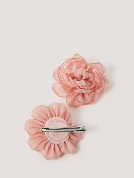 Monsoon Kids' Bridesmaid Flower Hair Clips, Pack of 2, Pink - view 2, Pink