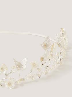 Monsoon Kids' Botanic Flower Tiara, Silver - view 2, Silver