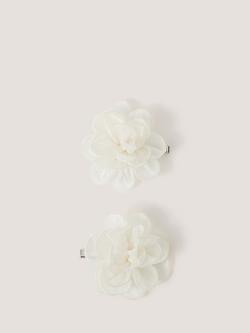 Monsoon Kids' Bridesmaid Flower Hair Clips, Pack of 2, Warm Ivory, Warm Ivory