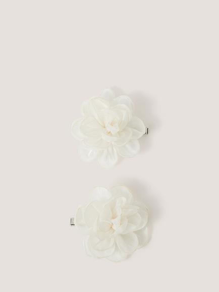 Monsoon Kids' Bridesmaid Flower Hair Clips, Pack of 2, Warm Ivory, Warm Ivory