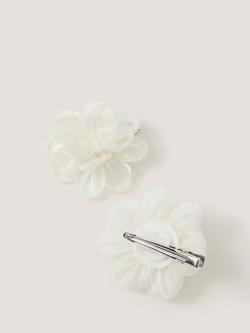 Monsoon Kids' Bridesmaid Flower Hair Clips, Pack of 2, Warm Ivory - view 2, Warm Ivory