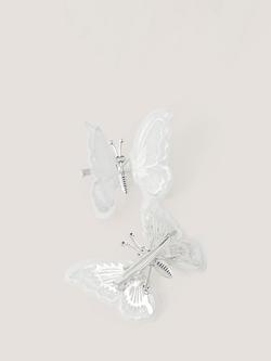Monsoon Kids' Embroidered Spring Butterfly Hair Clips, Pack of 2, Ivory - view 2, Ivory