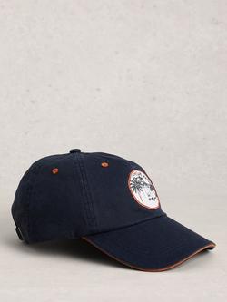 White Stuff Patch Cotton Baseball Cap, Blue Indigo, Blue Indigo