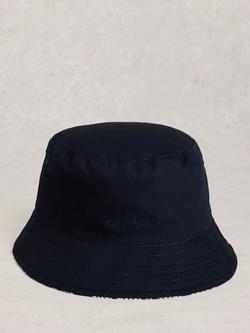 White Stuff Reversible Cotton Bucket Hat, Blue/Navy - view 2, Blue Navy