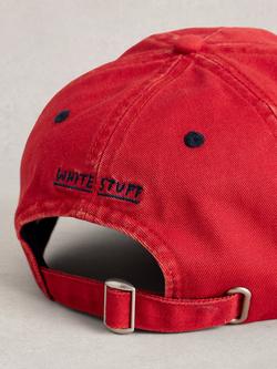 White Stuff Embroidered Patch Cotton Baseball Cap, Red - view 2, Red