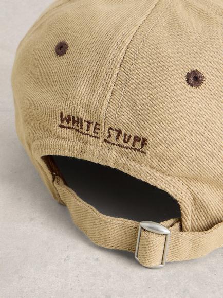 White Stuff Colour Block Cotton Baseball Cap, Natural/Brown - view 2, Natural/Brown