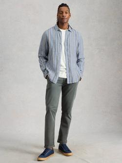 White Stuff Keswick Striped Linen Shirt, Blue, Blue