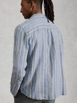 White Stuff Keswick Striped Linen Shirt, Blue - view 2, Blue