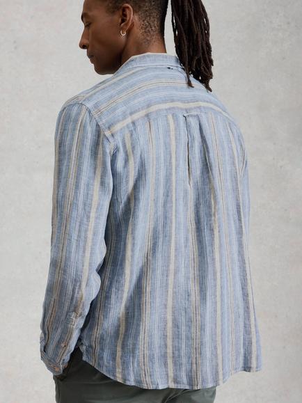 White Stuff Keswick Striped Linen Shirt, Blue - view 2, Blue