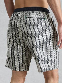 White Stuff Ventor Animal Print Swim Shorts, Blue - view 2, Blue