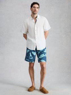 White Stuff Ventor Abstract Print Swim Shorts, Blue, Blue