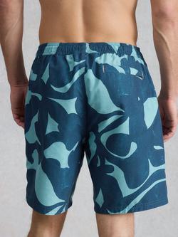 White Stuff Ventor Abstract Print Swim Shorts, Blue - view 2, Blue