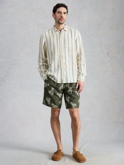 White Stuff Ventor Wave Print Swim Shorts, Green, Green