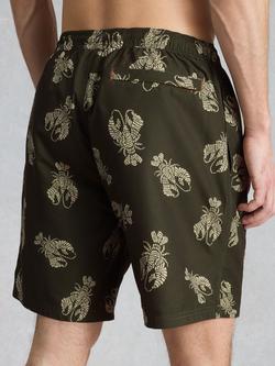 White Stuff Ventor Wave Print Swim Shorts, Green - view 2, Green