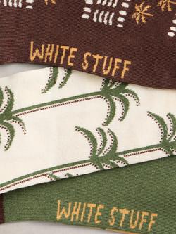White Stuff Palm Tree Cotton Rich Ankle Socks, Pack of 2, Green/Multi - view 2, Green/Multi