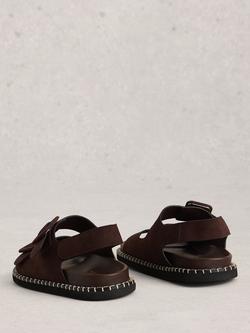 White Stuff Bailey Suede Footbed Sandals, Dark Brown - view 2, Dark Brown