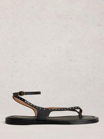 White Stuff Barely Suede Strappy Sandals, Black, Black