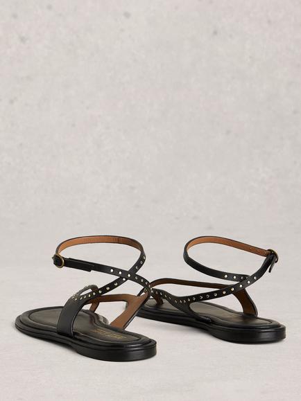 White Stuff Barely Suede Strappy Sandals, Black - view 2, Black