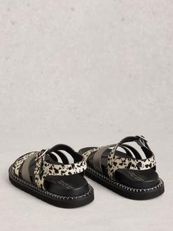 White Stuff Becky Suede Footbed Sandals, Black/Multi - view 2, Black/Multi