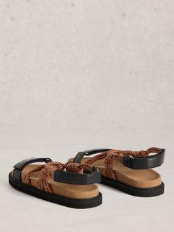 White Stuff Callie Leather Footbed Sandals, Black - view 2, Black