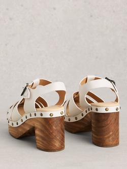 White Stuff Phoebe Leather Stud Detail Fisherman Clogs, White Ivory - view 2, White Ivory