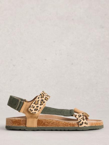 White Stuff Trek Patterned Strap Footbed Sandals, Brown/Multi, Brown/Multi